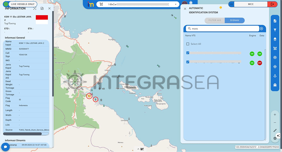 Dashboard i-Motion untuk monitoring AIS dan CCTV