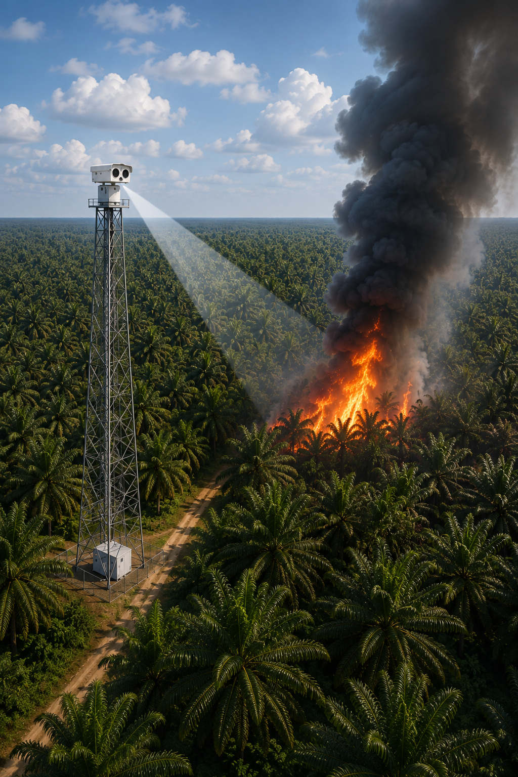 Long-Range CCTV thermal untuk deteksi kebakaran